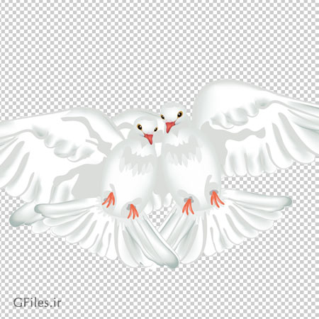 فایل کارتونی png (دوربری شده) کبوترهای عاشق (Dove cartoon PNG)