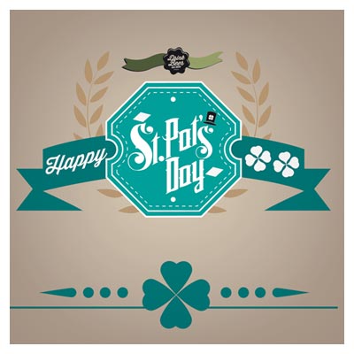 وکتور با سبک طراحی فلت لیبل و بنر (patricks day vector)