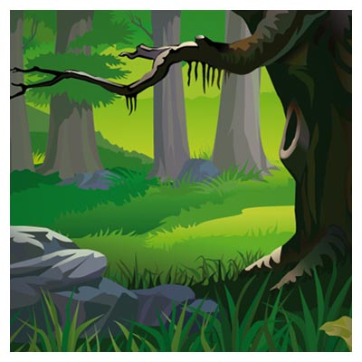 فایل کارتونی جنگل سبز با فرمت وکتور (Forest Landscape)