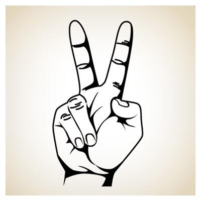 دانلود رایگان وکتور نماد پیروزی و Victory با دست (Free Vector V Sign)