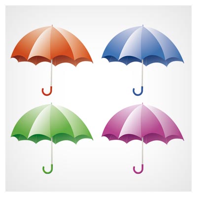 وکتور مجموعه چترهای رنگی زیبا بصورت لایه باز (Free vectors umbrella ai free vector download)
