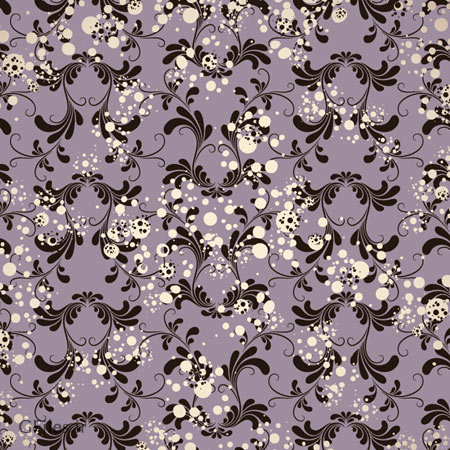 پترن وکتوری گلهای Floral با زمینه بنفش (Free Vector Background Patterns)