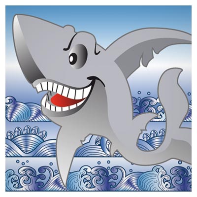 فایل کارتونی وکتور کوسه ماهی بصورت لایه باز (Cartoon Shark Under The Sea Royalty Free Cliparts)