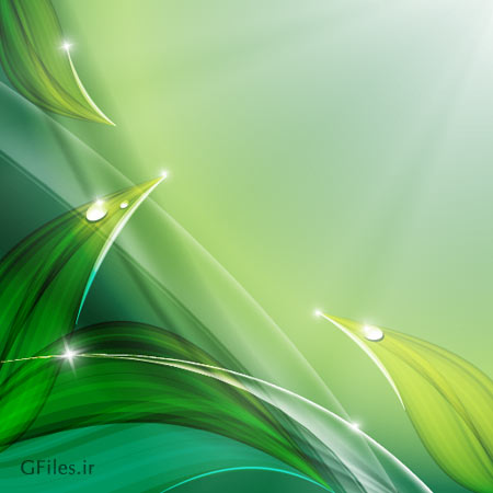 پس زمینه وکتور برگهای سبز (green leaf vector background)