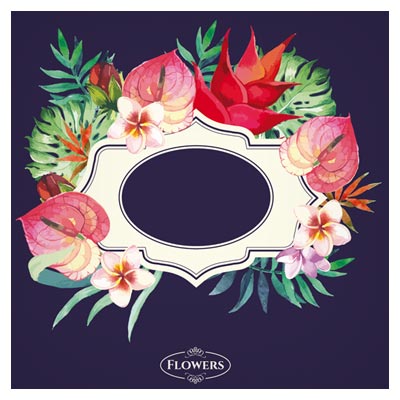 فایل لایه باز وکتوری بنر با گل های زیبا (Garden Flower Frame Design art vector)