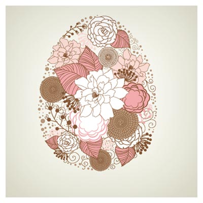 وکتور پترن و پس زمینه گلدار به شکل تخم مرغ (Hand painted Easter Pattern free vector)