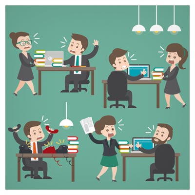 بنر پس زمینه با موضوع مشغله کاری (Hard Working Businessman design vector)
