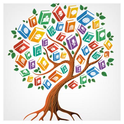 دانلود رایگان وکتور درخت کتاب (علم و رشد)(Tree With Book Creative Vector)