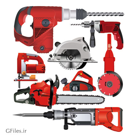 فایل رایگان و لایه باز ابزارهای برشکاری و سوراخ کاری (Hand & Portable Power Tools)