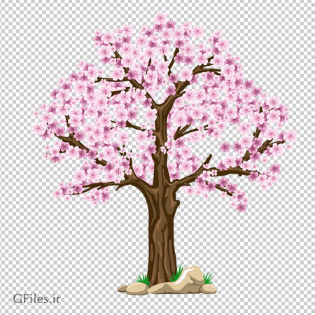 فایل با کیفیت دوربری شده (PNG) درخت بهاری (درخت با شکوفه های بهاری)