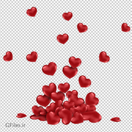 فایل دوربری شده (png) مجموعه قلب های قرمز