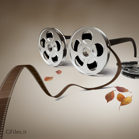 فایل لایه باز سینمایی (PSD) با المان رول فیلم