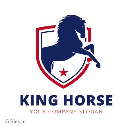 دانلود لوگوی آماده با طرح اسب ، بصورت وکتور لایه باز (King Horse Logo)
