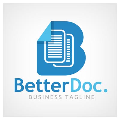 وکتور آماده لوگو با طرح سند (Better Doc) مناسب برای فروشگاه های داکیومنت و مقاله