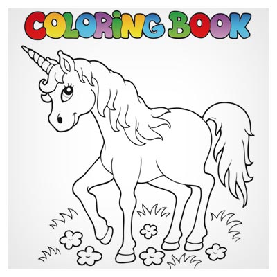 طرح کارتونی اسب برای کتاب های رنگ آمیزی کودک (Color Booking)