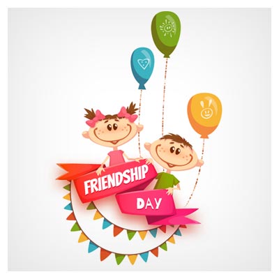 وکتور کارتونی شادی کودکانه (Friendship Day)