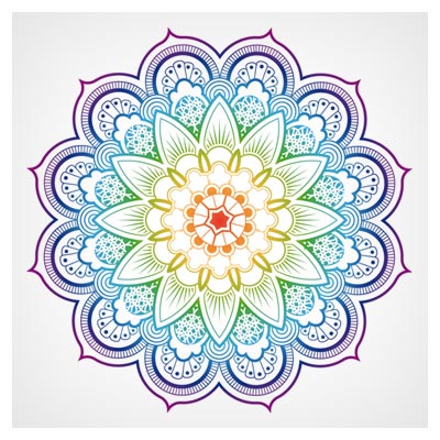 وکتور دوار ماندالا بصورت لایه باز (Floral mandala vector)