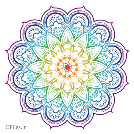 وکتور دوار ماندالا بصورت لایه باز (Floral mandala vector)