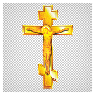 فایل png بدون بکگراند صلیب طلایی مسیح با کیفیت بالا