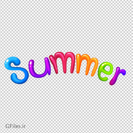 دانلود فایل ترانسپرنت و دوربری شده لوگو Summer (تابستان) رنگی با فرمت png