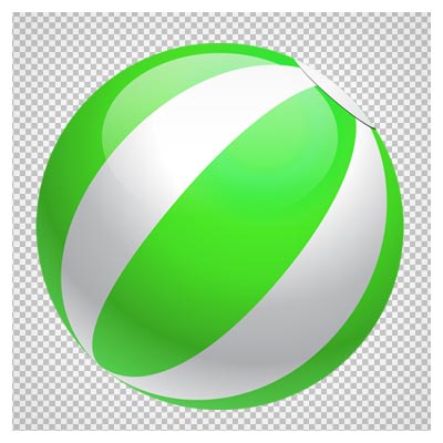 دانلود فایل ترانسپرنت و دوربری شده توپ بادی دو رنگ (سبز و سفید) کارتونی با فرمت png