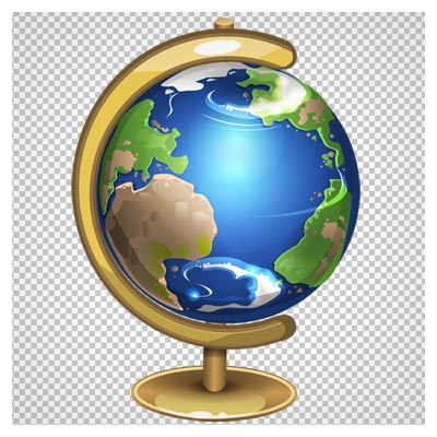 دانلود فایل ترانسپرنت و دوربری شده کره زمین رومیزی کارتونی با پسوند png