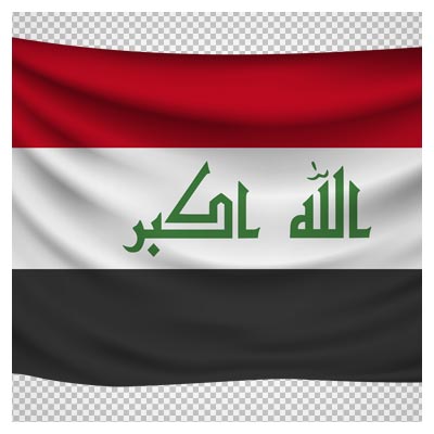 دانلود تصویر دوربری شده و فاقد بکگرند پرچم عراق به صورت فایل png با کیفیت بالا