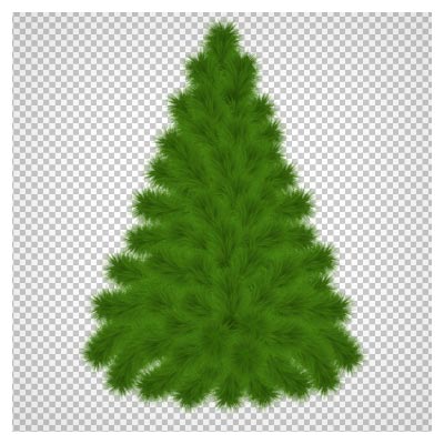 دانلود فایل دوربری شده و فاقد پس زمینه درخت کاج تزئینی سبز با فرمت png