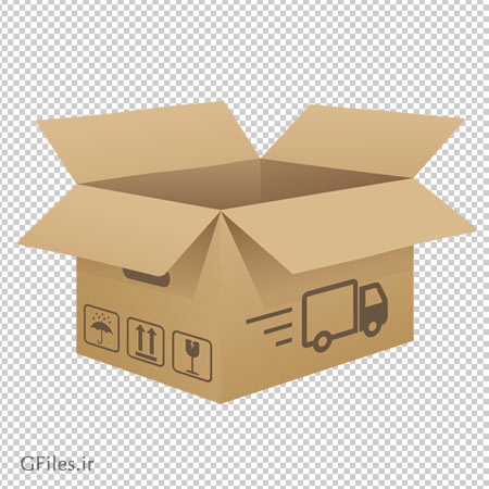 دانلود تصویر دوربری شده و فاقد بکگرند کارتن پستی خالی کارتونی به صورت فایل png با کیفیت بالا.