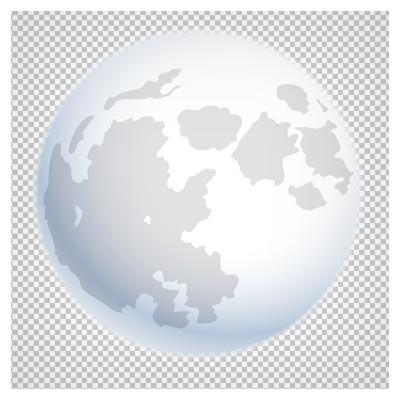 دانلود فایل دوربری شده و بدون پس زمینه ماه کامل سفید کارتونی با فرمت png