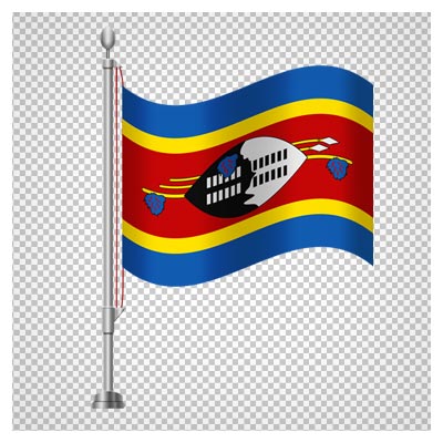 دانلود تصویر دوربری شده پرچم رومیزی (ایستاده) کشور سوازیلند (Swaziland) با فرمت png