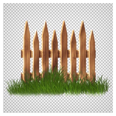 دانلود فایل دوربری شده و بدون پس زمینه حصار و نرده های چوبی و باغچه کارتونی با پسوند png