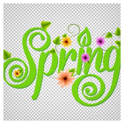 فایل ترانسپرنت لوگوی سبز رنگ spring (بهار) با فرمت png