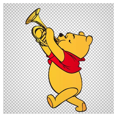 دانلود شخصیت کارتونی پوو شیپورزن (Pooh cartoon) به صورت دوربری شده PNG و بدون پس زمینه