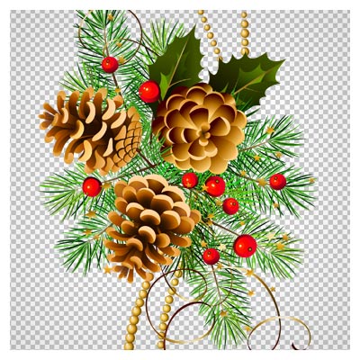 دانلود میوه کاج تزیین شده کریسمس به صورت دوربری شده
