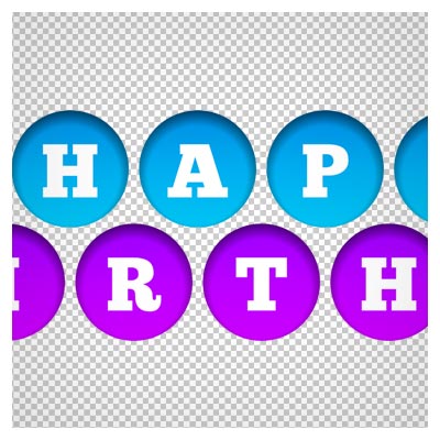 دانلود لوگو happy birthday دایره ای دوربری شده و بدون پس زمینه