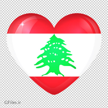 دانلود پرچم قلبی کشور لبنان دوربری شده و فاقد پس زمینه با فرمت png