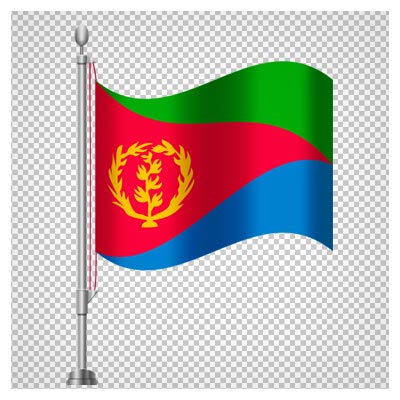 دانلود فایل ترانسپرنت پرچم ایستاده رومیزی کشور اریتره با فرمت png