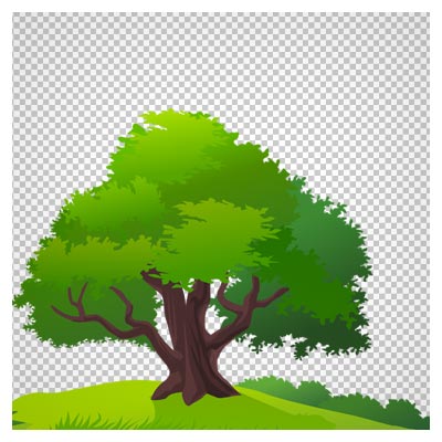 دانلود درخت سرسبز تنها در چمنزار به صورت ترانسپرنت و بدون پس زمینه