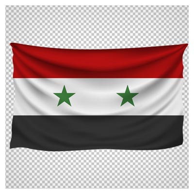 دانلود پرچم پارچه ای سوریه دوربری شده با فرمت png