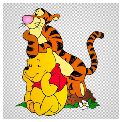 دانلود پو و ببری کارتونی (pooh) با پسوند png و بدون پس زمینه