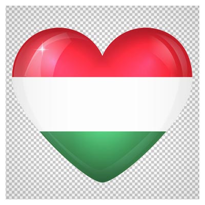 دانلود پرچم کشور مجارستان به شکل قلب با پسوند png و فایل ترانسپرنت