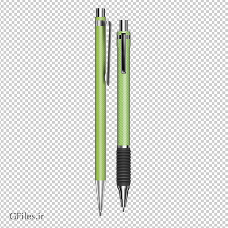 فایل png و بدون پس زمینه مداد و اتود سبز طرح دار