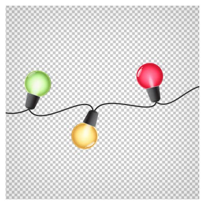 فایل png لامپ های رنگی ریسه ای بدون پس زمینه