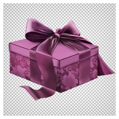 جعبه هدیه گلدار بنفش ، دانلود بصورت فایل دوربری شده