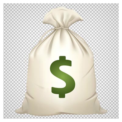 دانلود فایل پی ان جی کیسه پر از دلار بدون پس زمینه