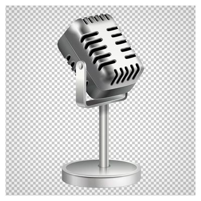 تصویر کلیپ آرت میکروفون ایستاده با فرمت PNG (دوربری شده)