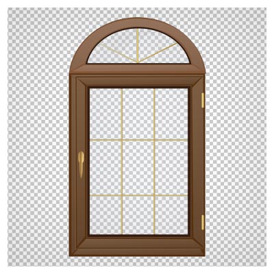 تصویر پنجره چوبی کلاسیک با فرمت png و فاقد بکگرند