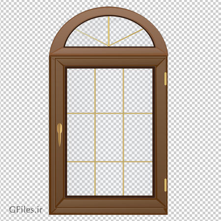 تصویر پنجره چوبی کلاسیک با فرمت png و فاقد بکگرند