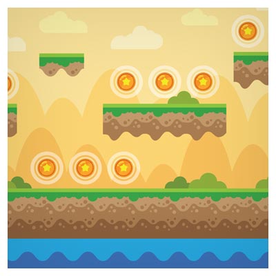طرح لایه باز وکتور پس زمینه و بکگراند بازی (Game Background Design)